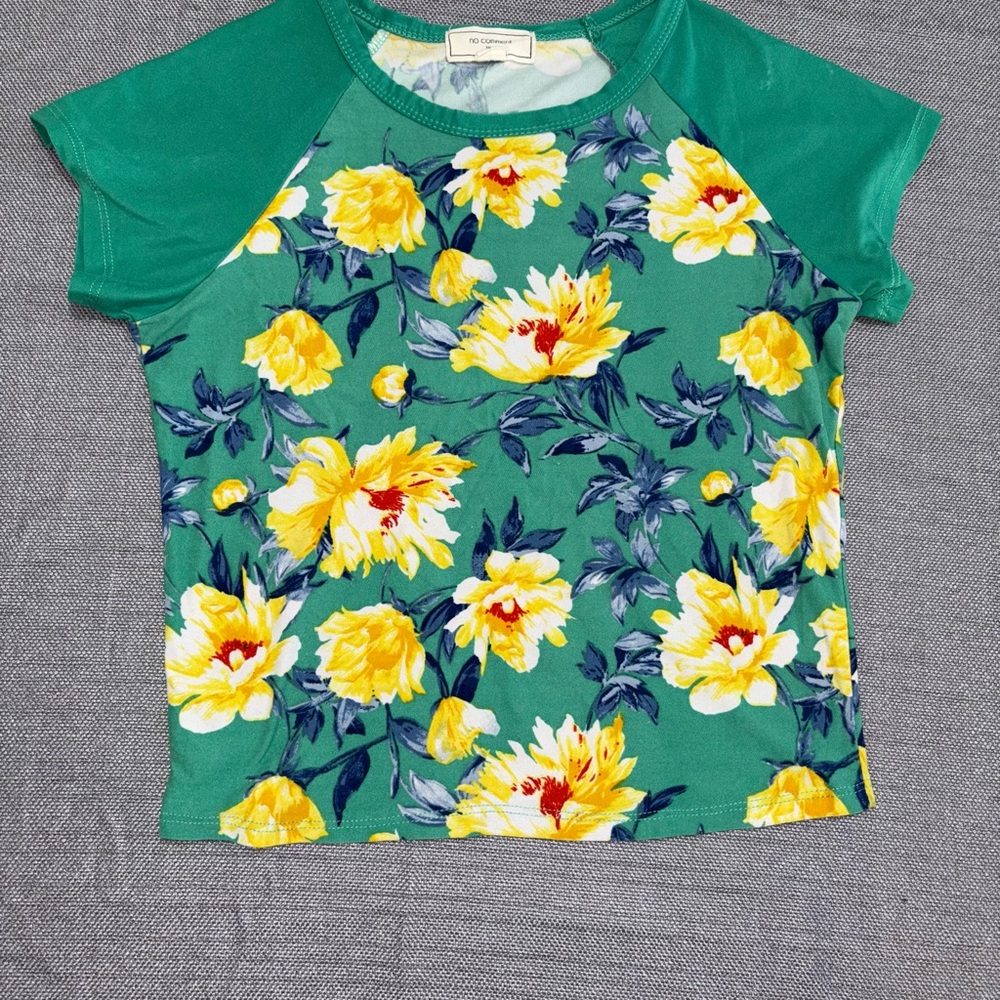 Floral Green Short Sleeve Tee